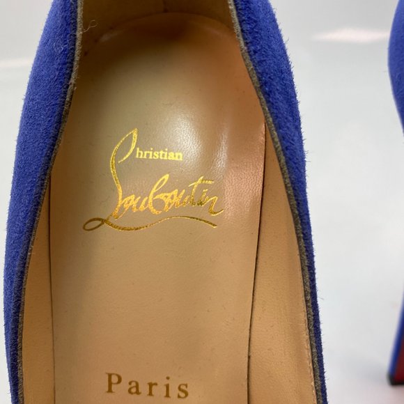 Christian Louboutin Blue Platform Heels - Picture 3 of 8